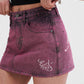Womens Seam Detail Denim Skirt - Purple
