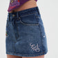 Womens Seam Detail Denim Skirt - Indigo