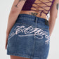 Womens Seam Detail Denim Skirt - Indigo