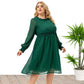 Women's Floral Cutout Chiffon Elegant Long Sleeve Fashion Dress