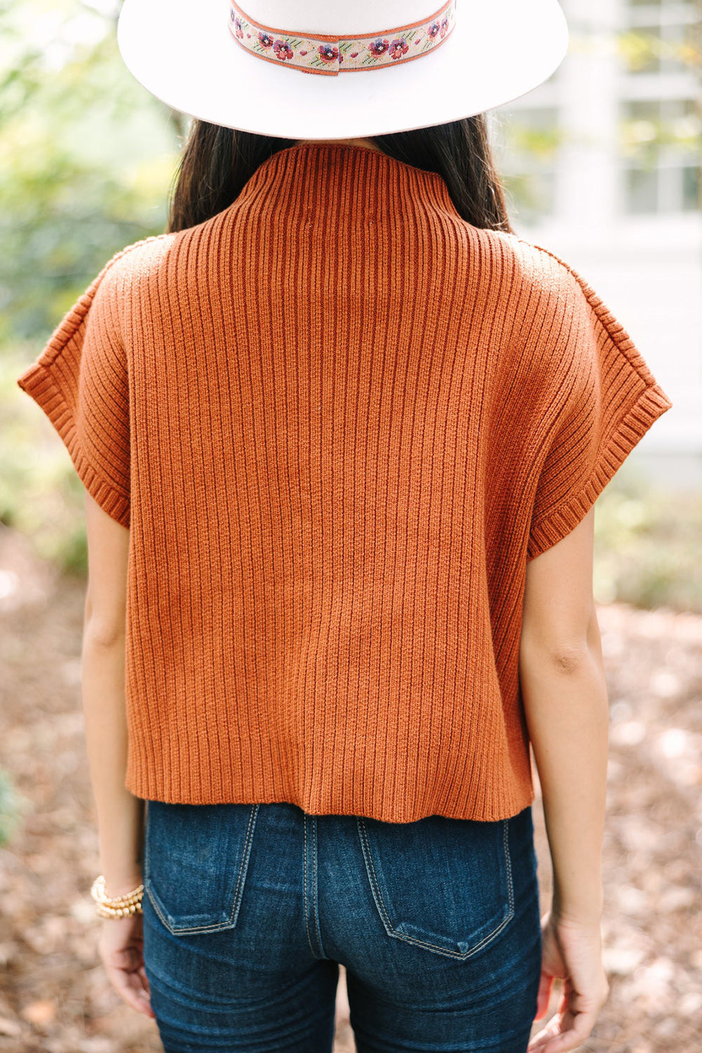 Cozy Oatmeal Sweater Dress - Ribbed Knit with Pockets