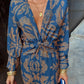 Sophia | Vintage Printed V-Neck Long-sleeve Elegant Dress