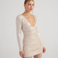 Karly Beige Shiny Mini Dress