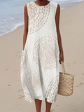 Maelle | Long Sleeveless Dress with Textured Pattern