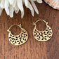 Celeste Cutout Mini Hoops - Lightweight Brass Hoops with Floral Cut-Pattern.