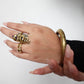 Etched Tribal Boho Brass Bangles - Thick, engraved bangles