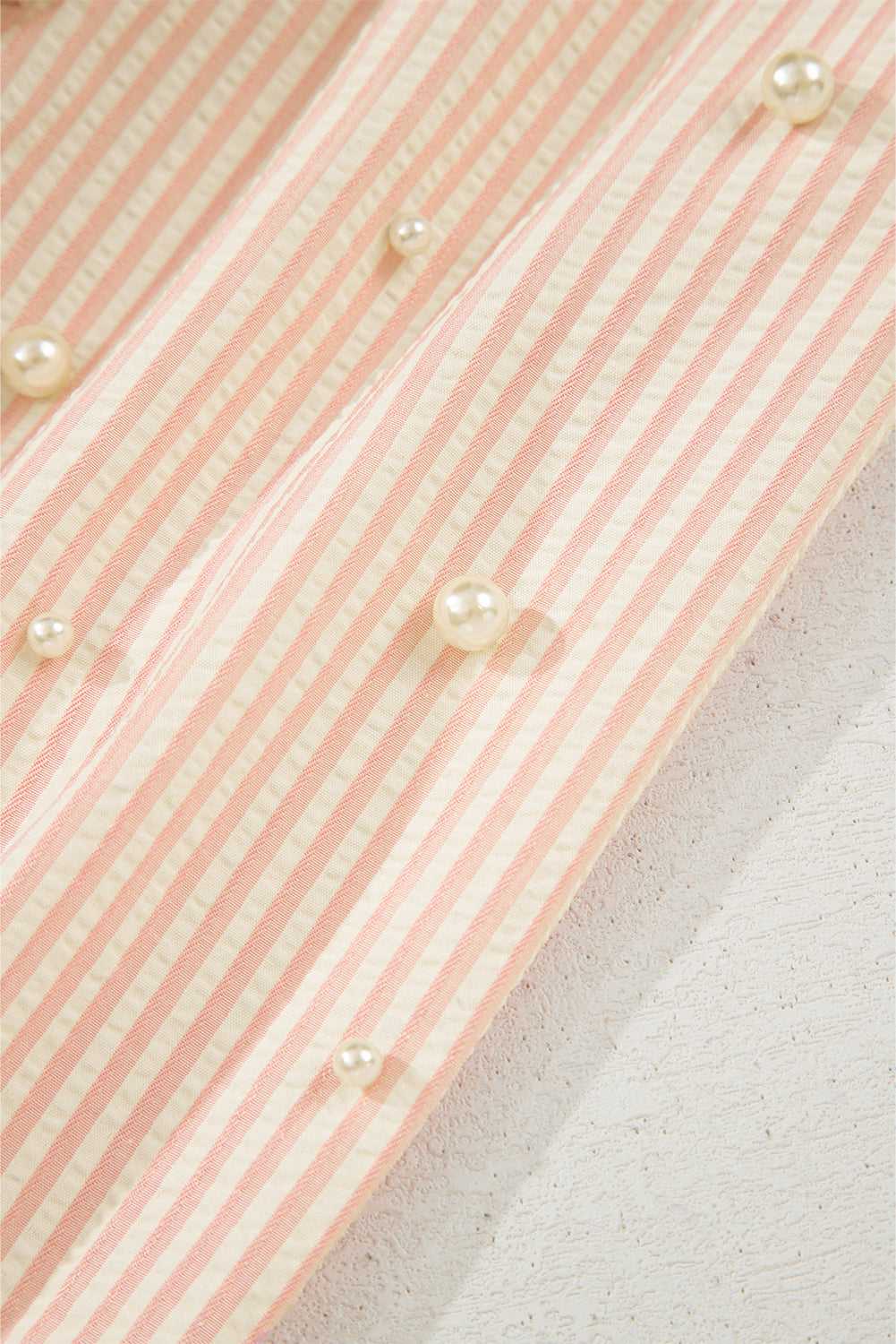 Bow Cuff Pearl Embellished Blouse