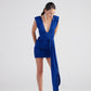 Uma Navy Blue Ruched Mini Dress