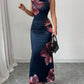 Floral Print Sleeveless Bodycon Maxi Dress