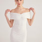 Muse White Bardot Neck Mini Dress