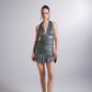 Starry Silver Gray Mini Dress