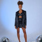 Fancy Black Satin Blazer Jacket