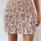 Chic Floral High Waist Print Ruffle Hem Skirt for Women