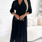 Petra | V-Neck Solid Color Waist Dress