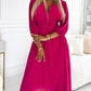 Petra | V-Neck Solid Color Waist Dress