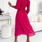 Petra | V-Neck Solid Color Waist Dress