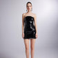 Bria Black Strapless Faux Patent Leather Mini Dress