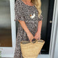 Sandra | Round Neck Polka Dot Print Midi Dress