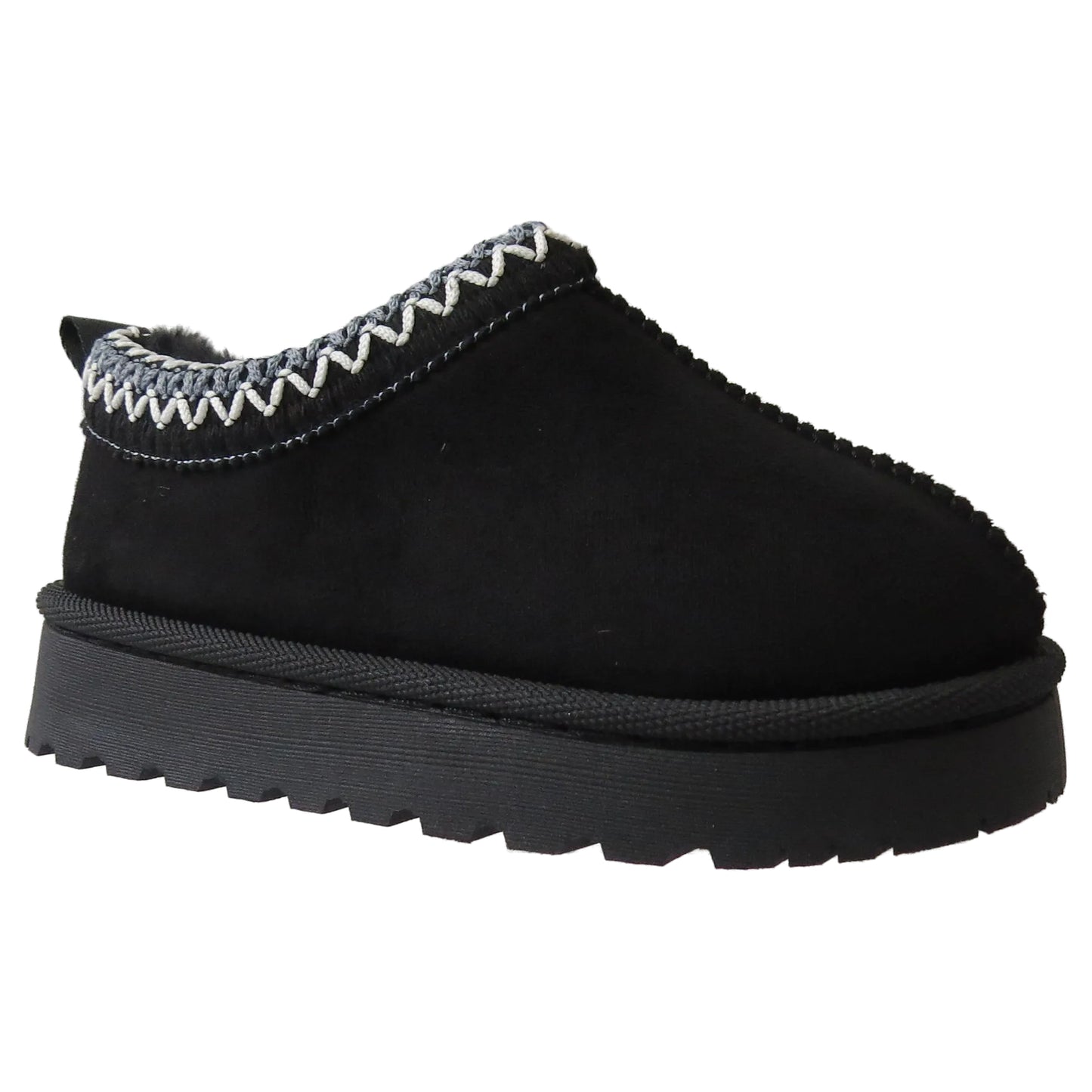 Harmony Girls' Slippers with Faux Suede & Aztec Embroidery