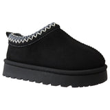 Harmony Girls' Slippers with Faux Suede & Aztec Embroidery