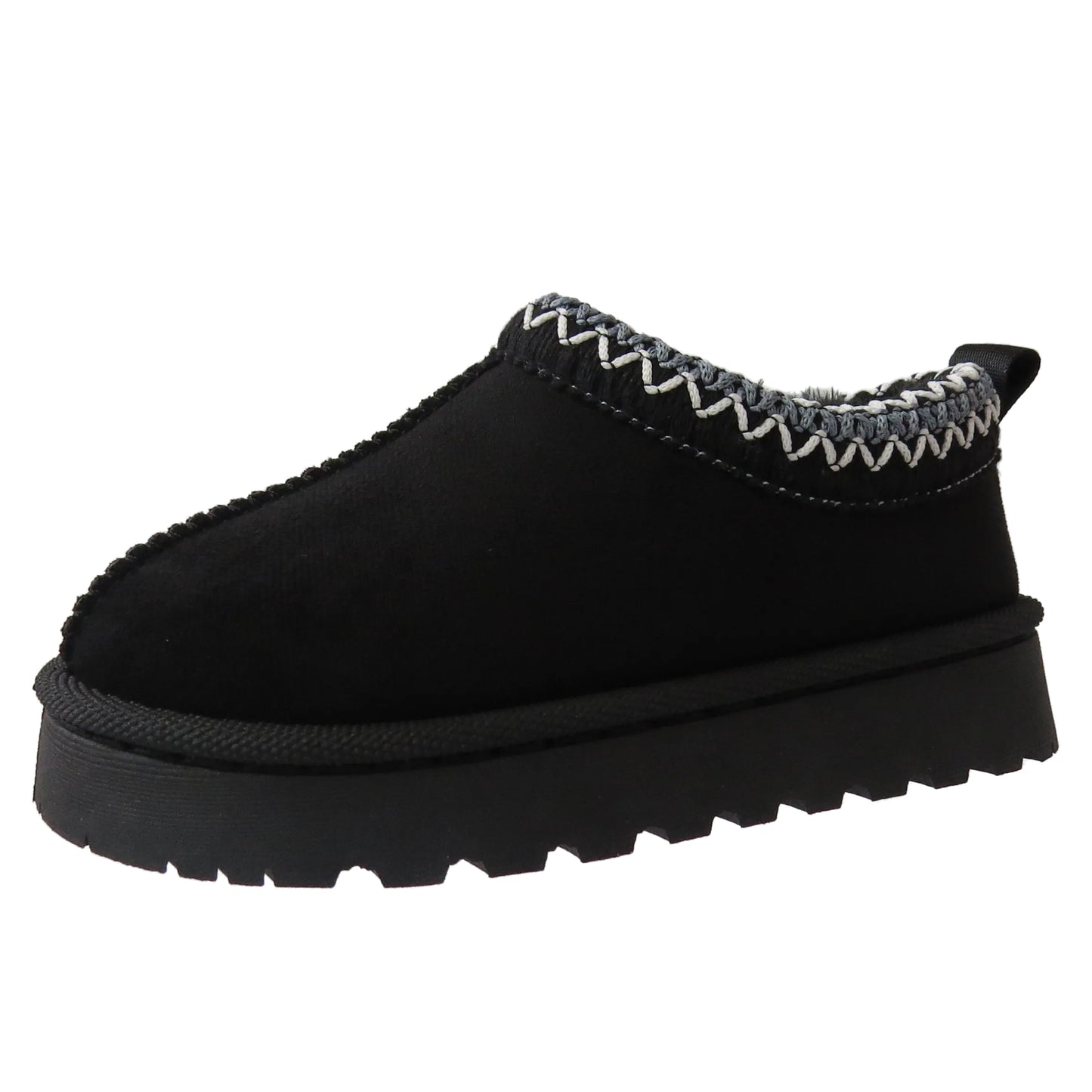 Harmony Girls' Slippers with Faux Suede & Aztec Embroidery