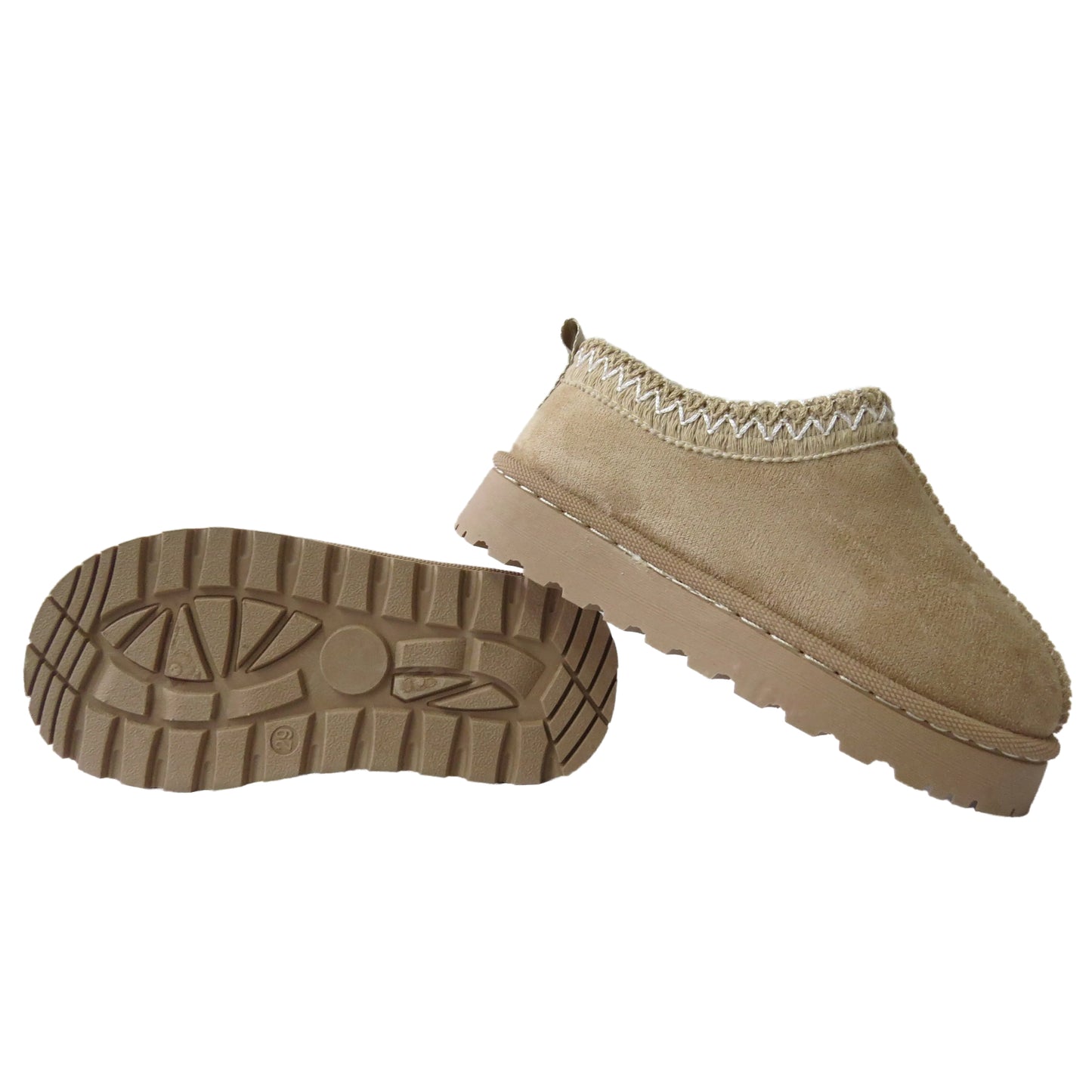 Harmony Girls' Slippers with Faux Suede & Aztec Embroidery