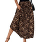 Perfee Pleated Leopard Maxi Skirt