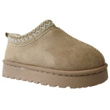 Harmony Girls' Slippers with Faux Suede & Aztec Embroidery