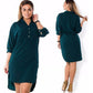 Irregular plus size shirt dress