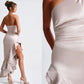 Elegant Slim Sloping Backless Dress