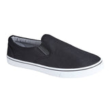 BOSTON Mens Slip On Trainer Canvas Low Top Casual Shoes Flat Sneakers Comfort Pumps Sizes