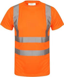 James Mens High Visibility Safety Crew Neck T-Shirt with Reflective Strips Short Sleeve Workwear