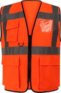 William Mens High-Visibility Reflective Safety Vest with Multi-Purpose Pockets