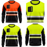 Jacob Mens Hi-Vis Long Sleeve Safety Sweatshirt with Reflective Strips