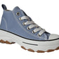 Alexis Girls High Top Canvas Chunky Platform Heel Girls Trainers Sneakers Shoes