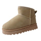 Lianna Girls’ Faux Suede Ankle Boots with Plush Faux Fur Lining – Beige, Camel & Black