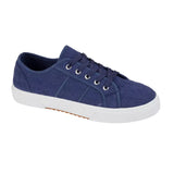 Blue ZITA Ladies broderie anglaise lace up canvas on chunky outsole.