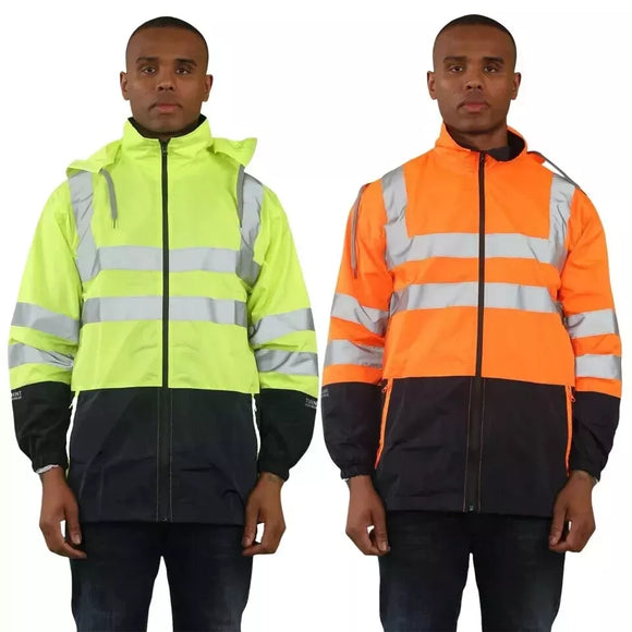 Martin Mens High-Visibility Waterproof Rain Jacket with Hood Sizes S-XXL