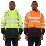 Martin Mens High-Visibility Waterproof Rain Jacket with Hood Sizes S-XXL