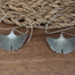 Ginkgo Whisper Earrings – Sculpted Sterling Silver Botanical Statement Drops.