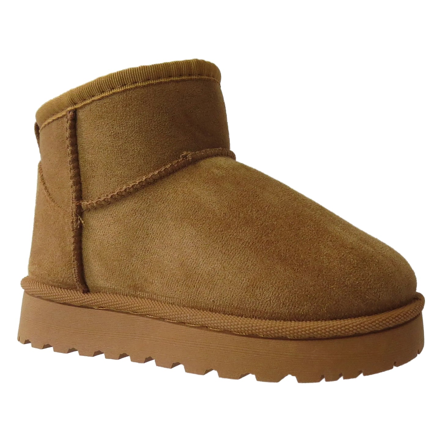 Lianna Girls’ Faux Suede Ankle Boots with Plush Faux Fur Lining – Beige, Camel & Black