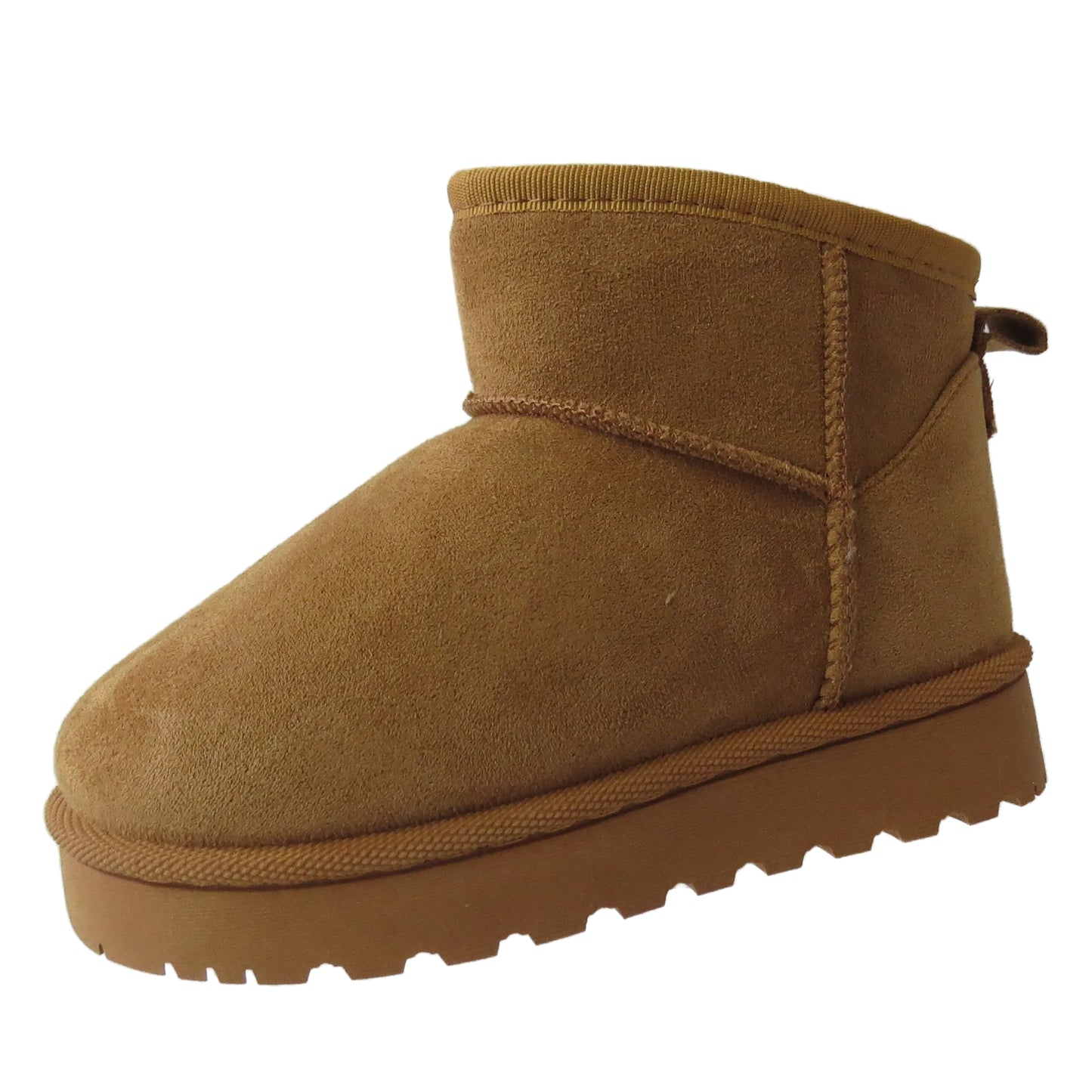 Lianna Girls’ Faux Suede Ankle Boots with Plush Faux Fur Lining – Beige, Camel & Black
