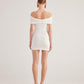 Muse White Bardot Neck Mini Dress