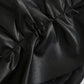 Women's Ruffle Trim Artificial Hip Leather Skirt