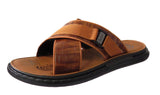 Men Luxurious Cross-Strap Faux Leather Sandals - Available in Black & Brown