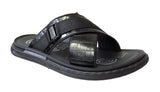 Men Luxurious Cross-Strap Faux Leather Sandals - Available in Black & Brown