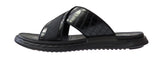 Men Luxurious Cross-Strap Faux Leather Sandals - Available in Black & Brown