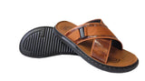 Men Luxurious Cross-Strap Faux Leather Sandals - Available in Black & Brown