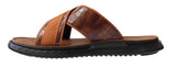 Men Luxurious Cross-Strap Faux Leather Sandals - Available in Black & Brown