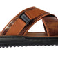 Men Luxurious Cross-Strap Faux Leather Sandals - Available in Black & Brown